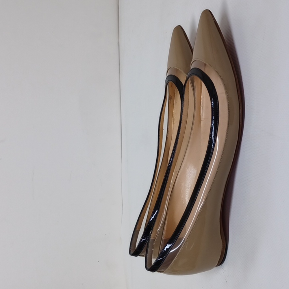 CHRISTIAN LOUBOUTIN 36 Shoes Paulina Flat Pointed Patent PVC Nude Ballet $595